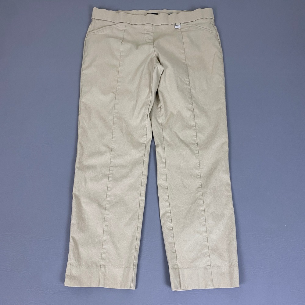 Rafaella Pants Pull On Women's Size 16 Khaki Beige Tan Comfort Straight Leg